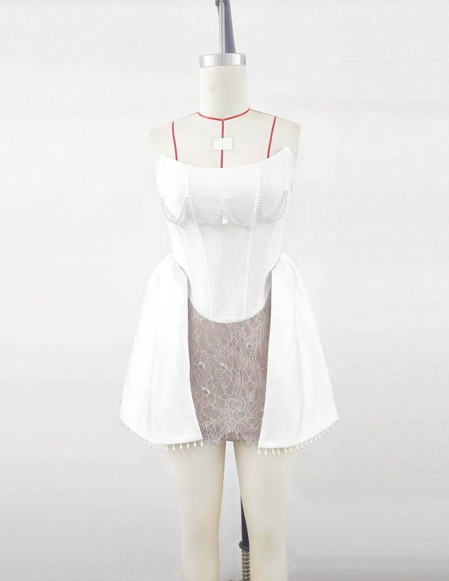 European And American Adult Ceremony Pearl Lace Bandage Dress Birthday Party