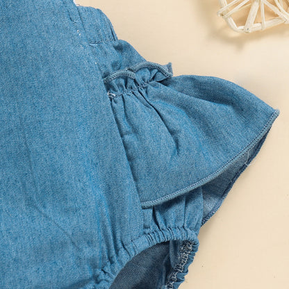 Girl Baby Denim Strap Pants