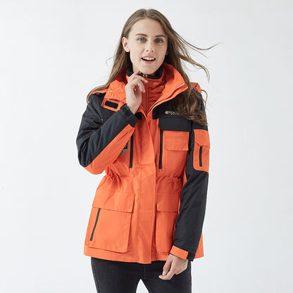 Two-Piece Detachable Waterproof and Windproof Korean Mountaineering Ski Jacket
