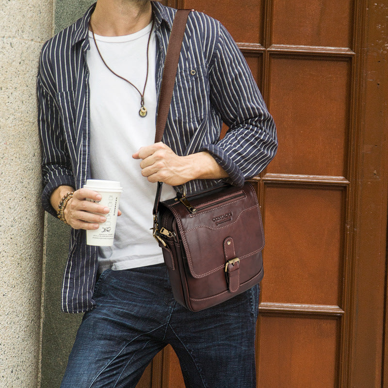 Fashion Cowhide Shoulder Bag For Men