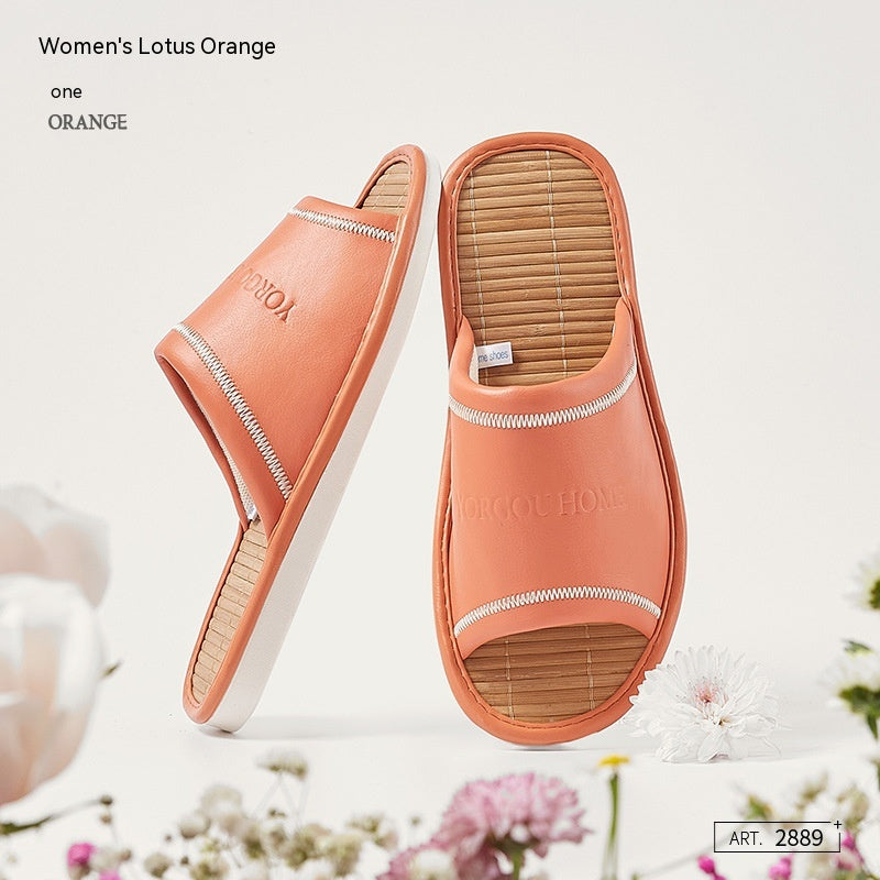 Waterproof Anti Slip And Odor Resistant Home Mat PU Leather Slippers