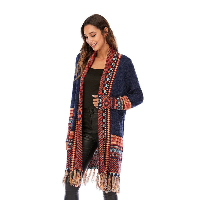 Retro Ethnic Style Tassel Sweaters Coat