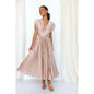 Summer V-neck Pleated Dress INS Fashion Casual Loose Zip Sleeveless Dresses For Women Clothing