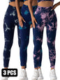 3PACK Tie-dye Yoga Pants Seamless Yoga Pants