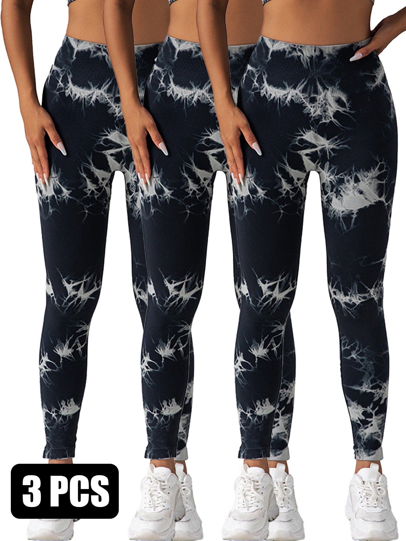 3PACK Tie-dye Yoga Pants Seamless Yoga Pants