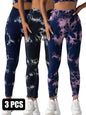 3PACK Tie-dye Yoga Pants Seamless Yoga Pants