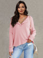 Women's Fashionable Casual All-match V-neck Long-sleeved Top