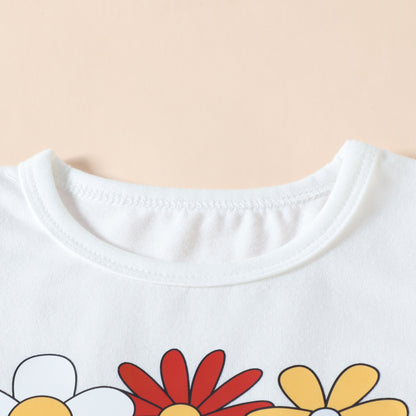 Girls' Clothing Children Letter Print Short-sleeve