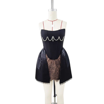 European And American Adult Ceremony Pearl Lace Bandage Dress Birthday Party