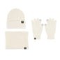 Alpaca Fleecefiber Wool Hat Scarf Gloves Three-piece Set