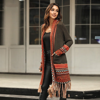 Retro Ethnic Style Tassel Sweaters Coat