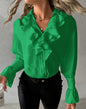 Women's V-neck Solid Color Shirt