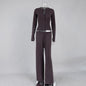 Fashionable Slim-Fit Long-Sleeve Low-Waist Pants Sweater Set