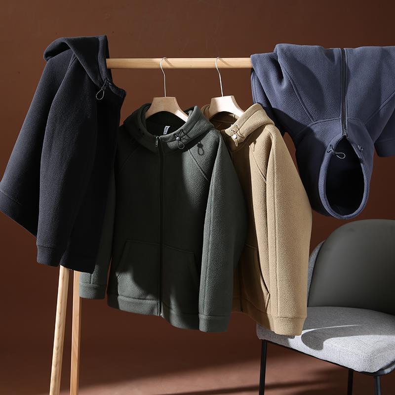 Single-layer Fleece-lined Thickened Men's Clothing Jacket