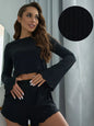 AutumnWinter Crew-Neck Pajama Two-Piece Set Womens Loungewear