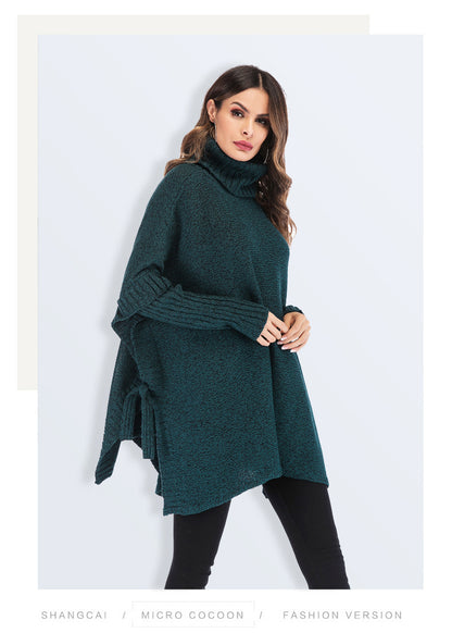 2023 New Large Size Women's Turtleneck Sweater Loose Sweater Women's Knitwear